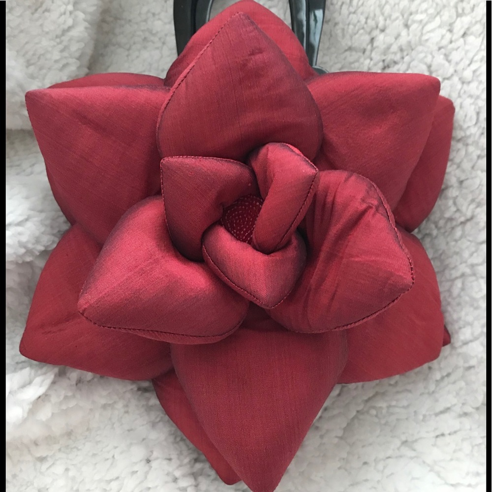 Khaisilk silk flower handbag